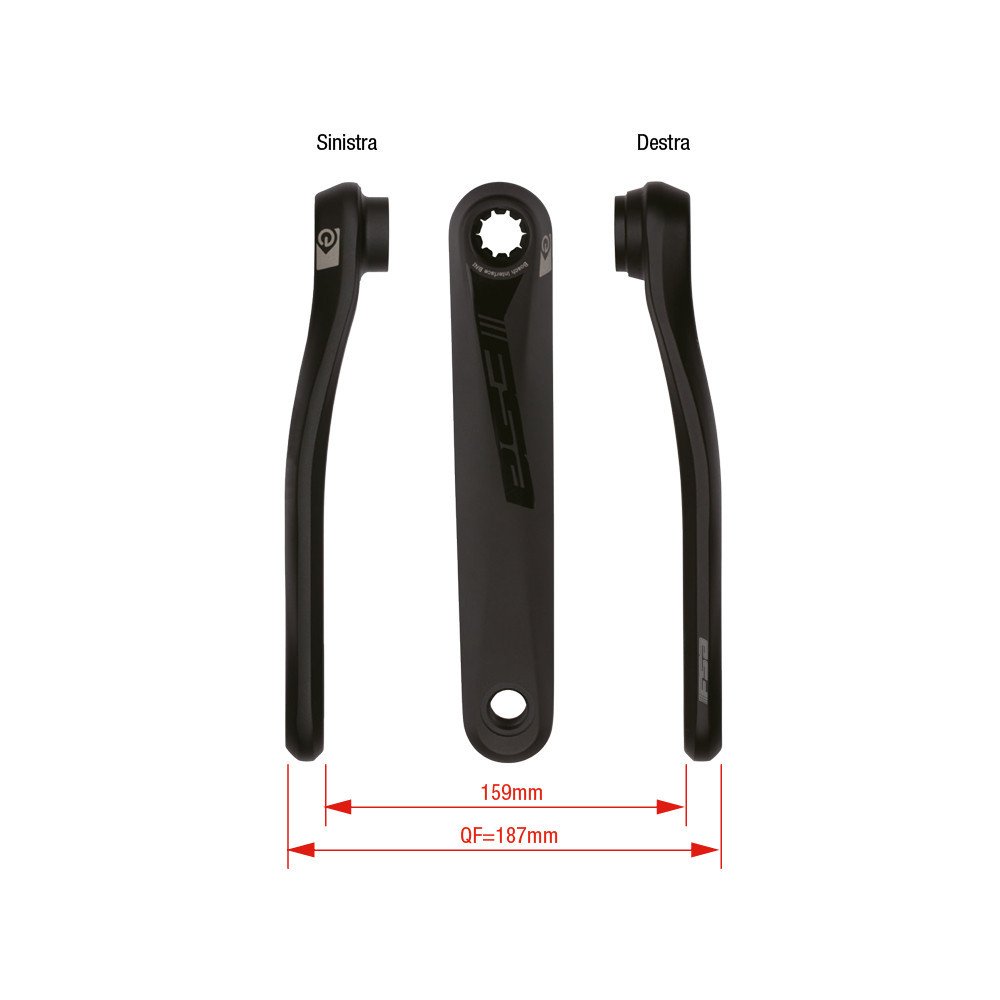 E-Bike crank arms CK-602/GEN3 (MINI ISIS) - 175 mm, black