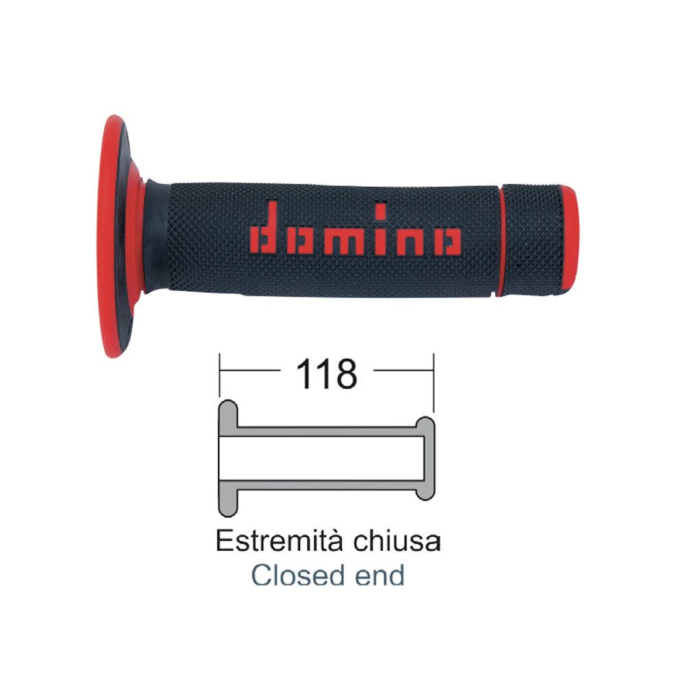 DOMINO Black/Red grips cross