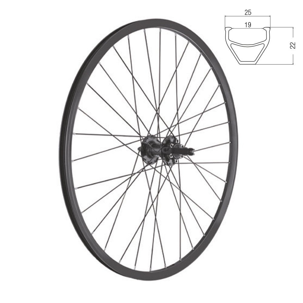 Ruota MTB KOMMANDO disc 6 fori - Posteriore 26 con mozzo sgancio rapido a filetto 7-9v