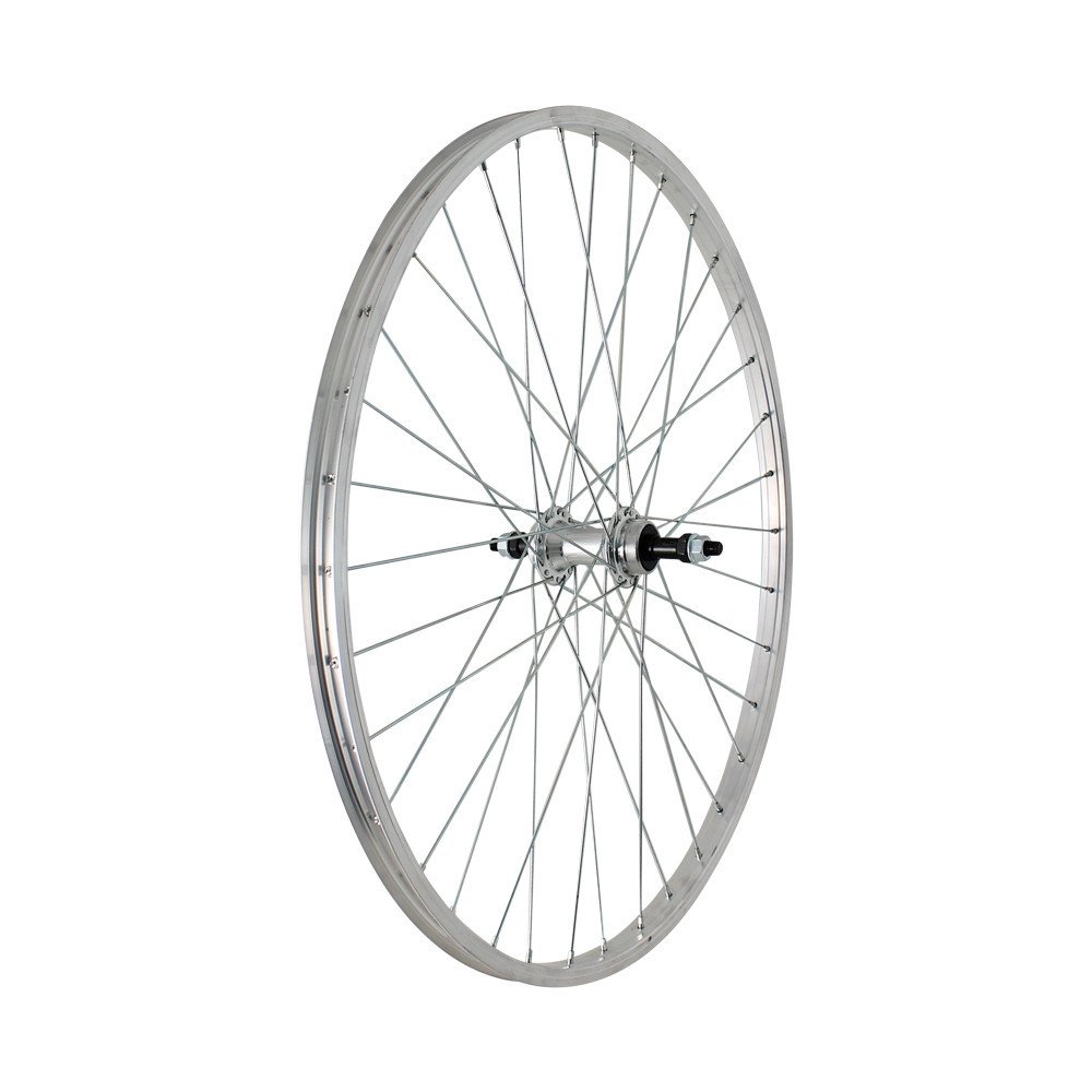 Ruota posteriore a filetto MTB / TOURING 26x1,75 - Perno 3/8, sfere, mozzo alluminio 7/8 V, cerchio alluminio