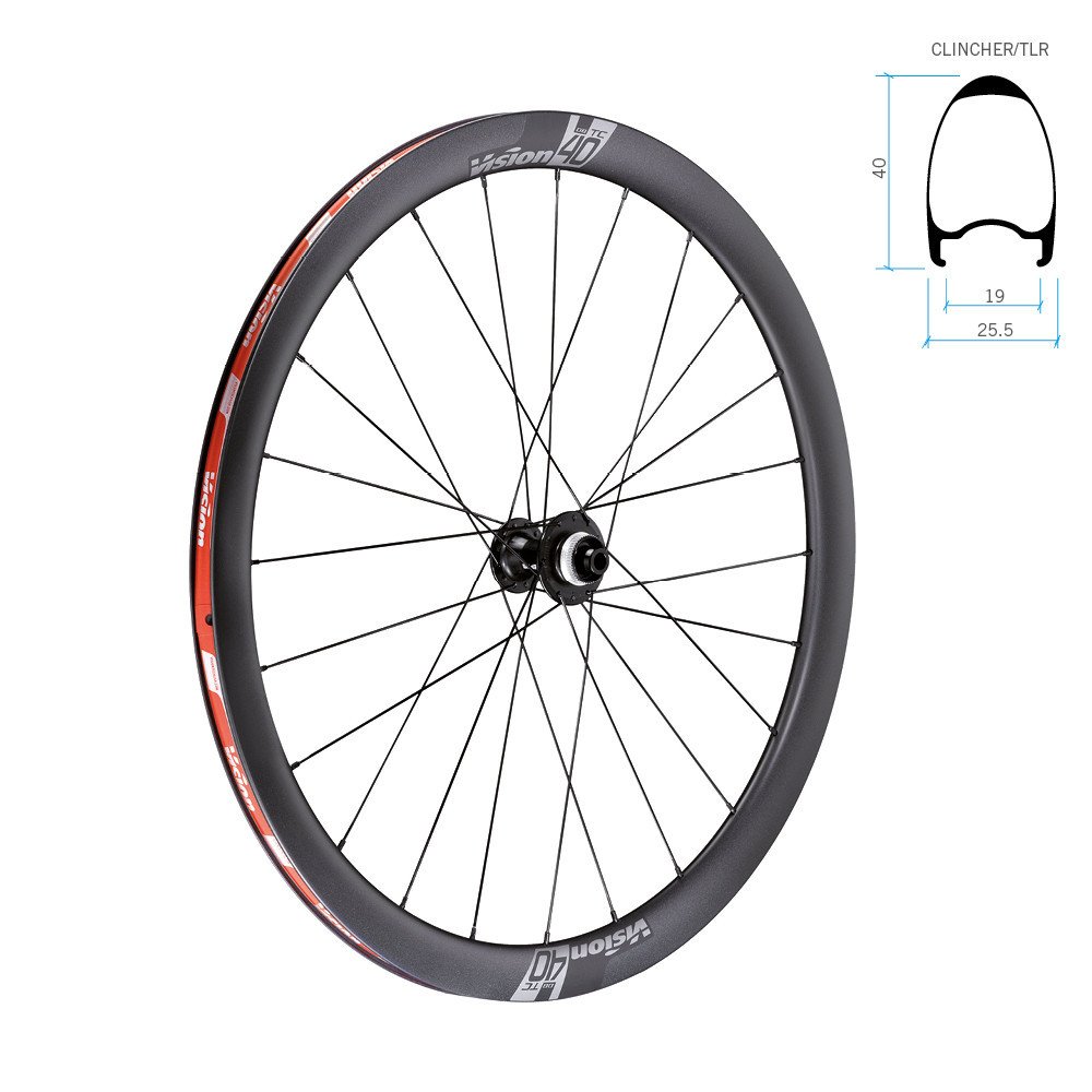 Coppia ruote TC 40 Carbon c19 tubeless ready Disc 28/700C - SH11/HG, Center Lock