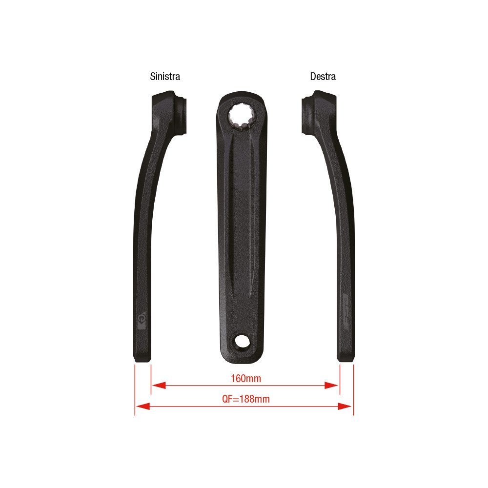 Coppia pedivelle E-Bike CK-320/IS - 160 mm, nero