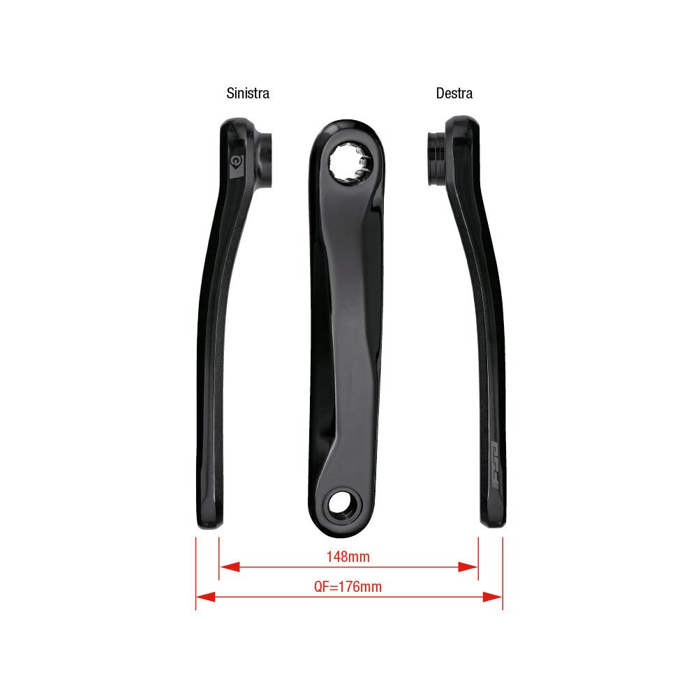 Coppia pedivelle E-Bike CK-746-2/IS - 170 mm, nero