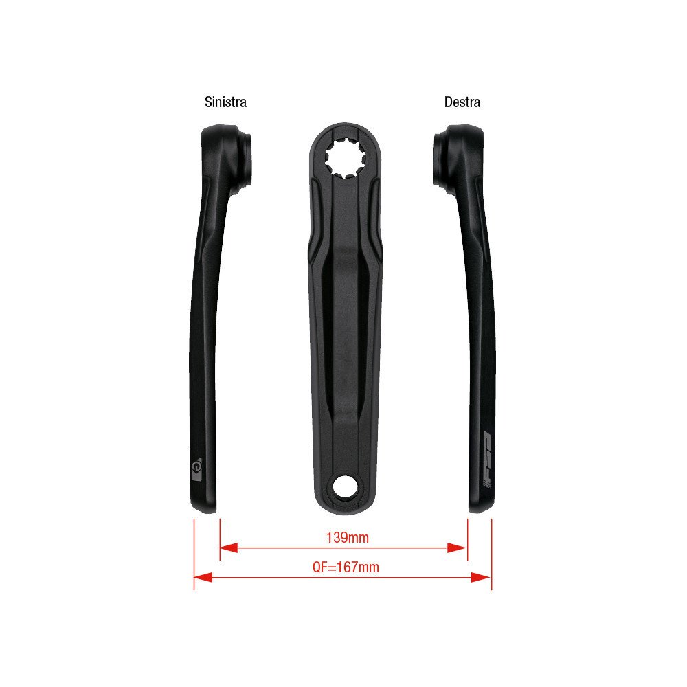 Coppia pedivelle E-Bike CK-762/IS - 165 mm, nero