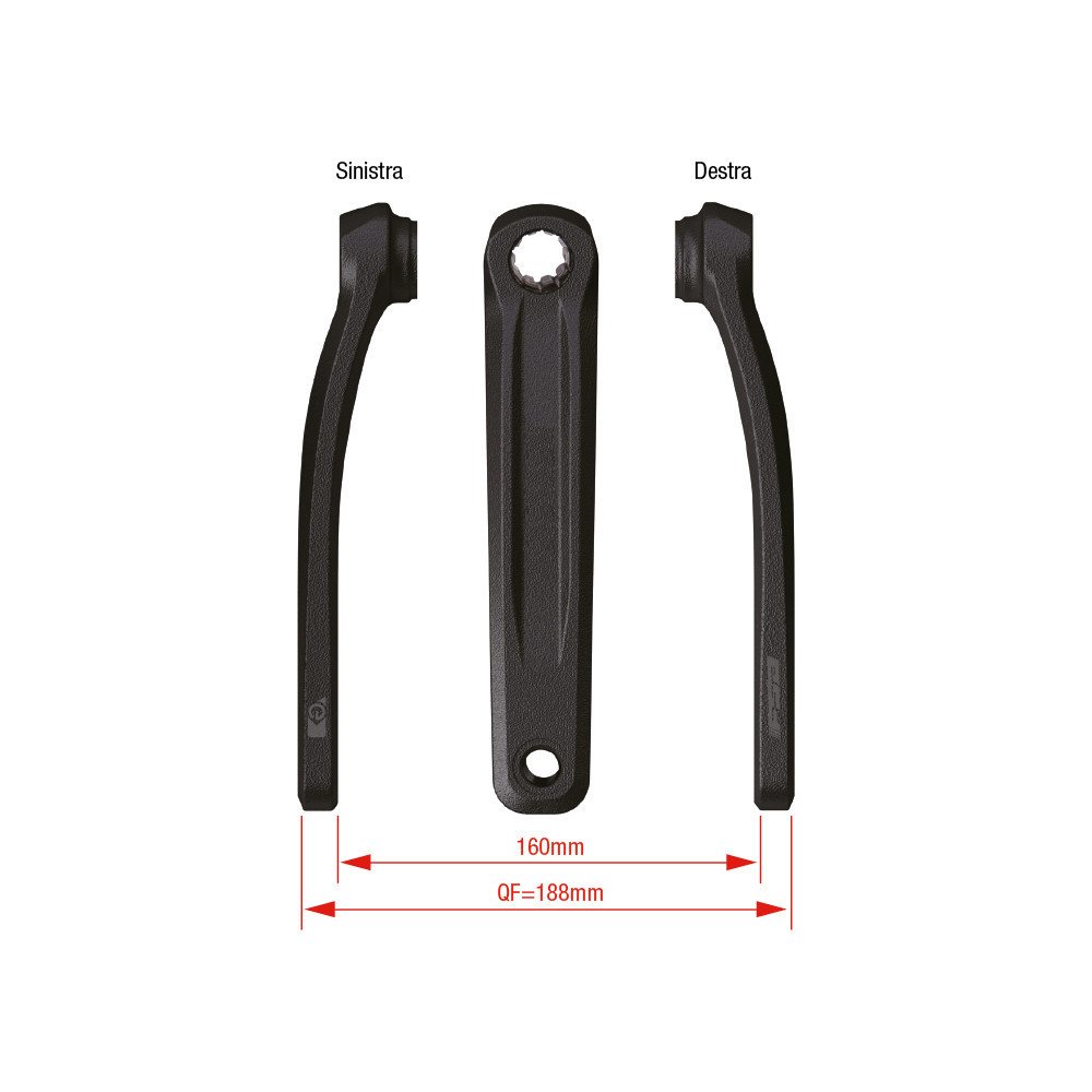 Coppia pedivelle E-Bike CK-320/IS - 175 mm, nero