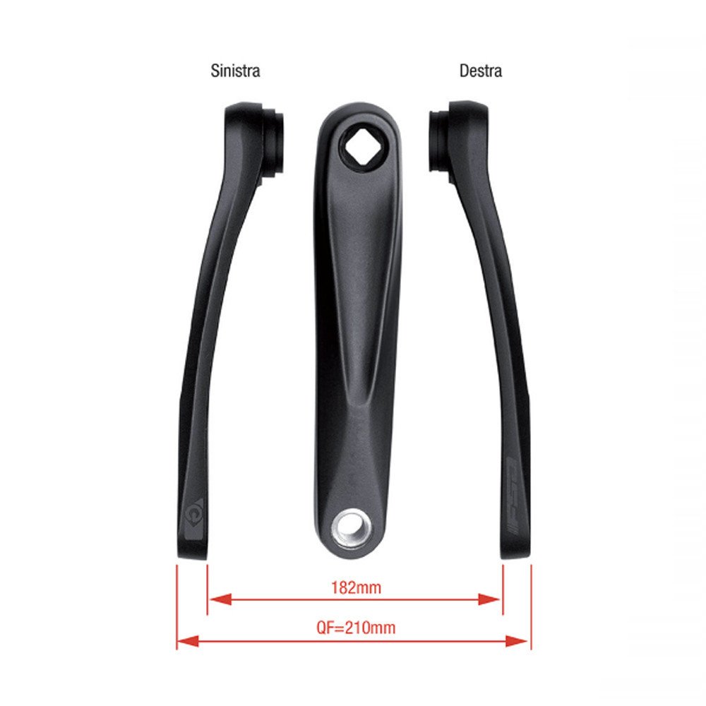 Coppia pedivelle E-Bike CK-AL-8/JIS - 170 mm, nero