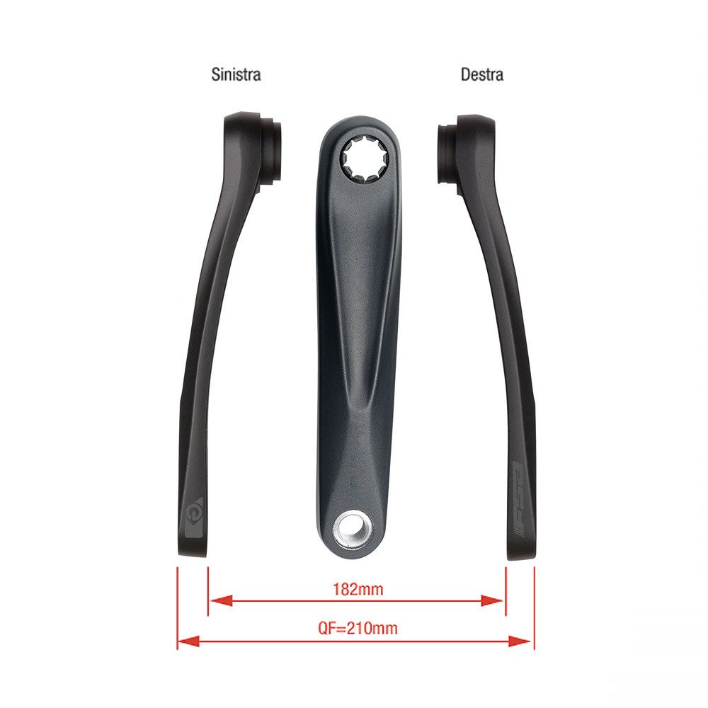 Coppia pedivelle E-Bike CK-AL-8/IS - 170 mm, nero