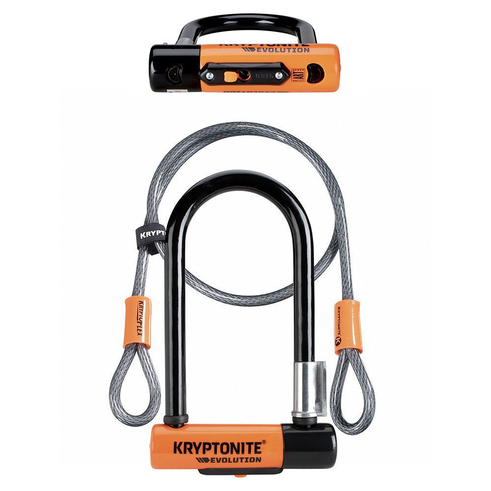 Lucchetto U-Lock MINI-7 CON CAVO - nero arancio