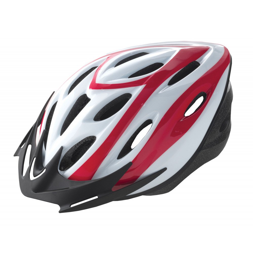 Casco RIDER - M (54-58 cm), bianco rosso