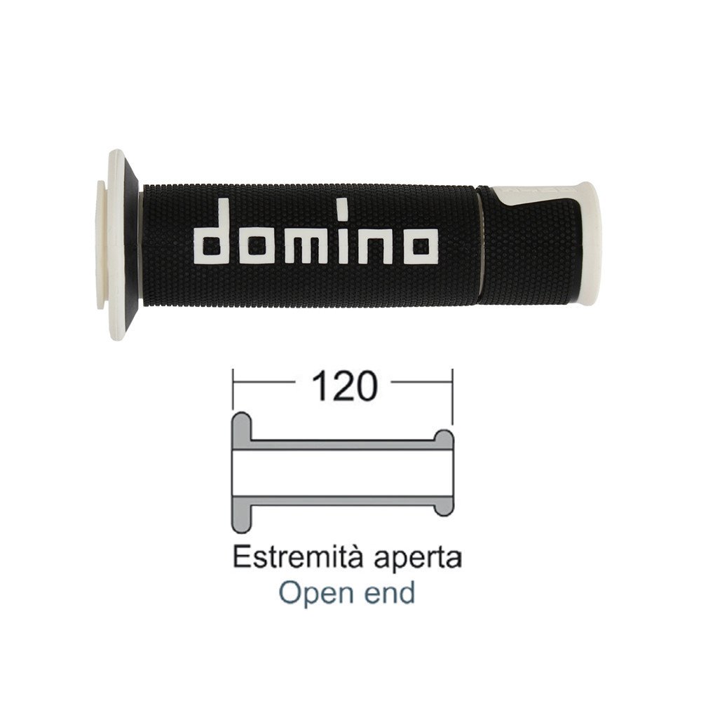 Manopole DOMINO Road-Racing nero/bianco