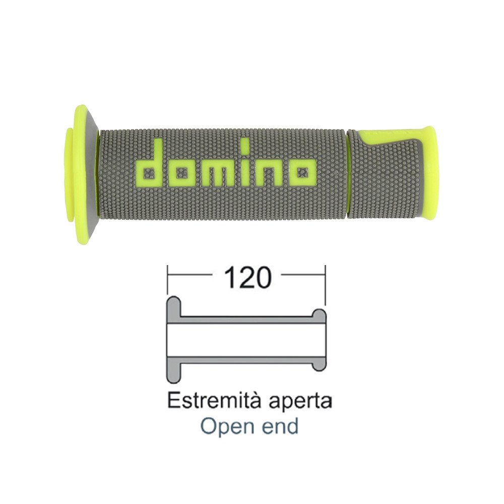 Manopole DOMINO Road-Racing grigio/giallo fluo