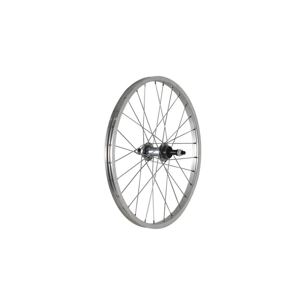 Ruota posteriore a filetto MTB / TOURING 20x1,75 - Perno 3/8, sfere, mozzo acciaio 5/6s, cerchio alluminio