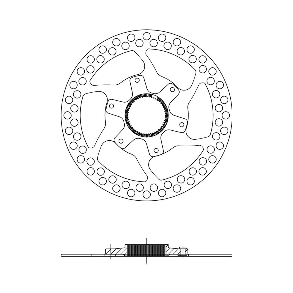 Disco Center Lock ROUNDED SPESSORE 1.8 MM senza ghiera - 140 mm, argento