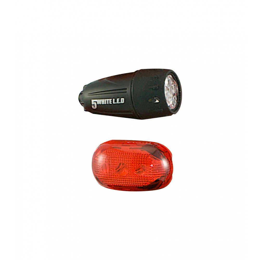 Kit luci APOLLO + GLOBE - nero (anteriore), rosso (posteriore)