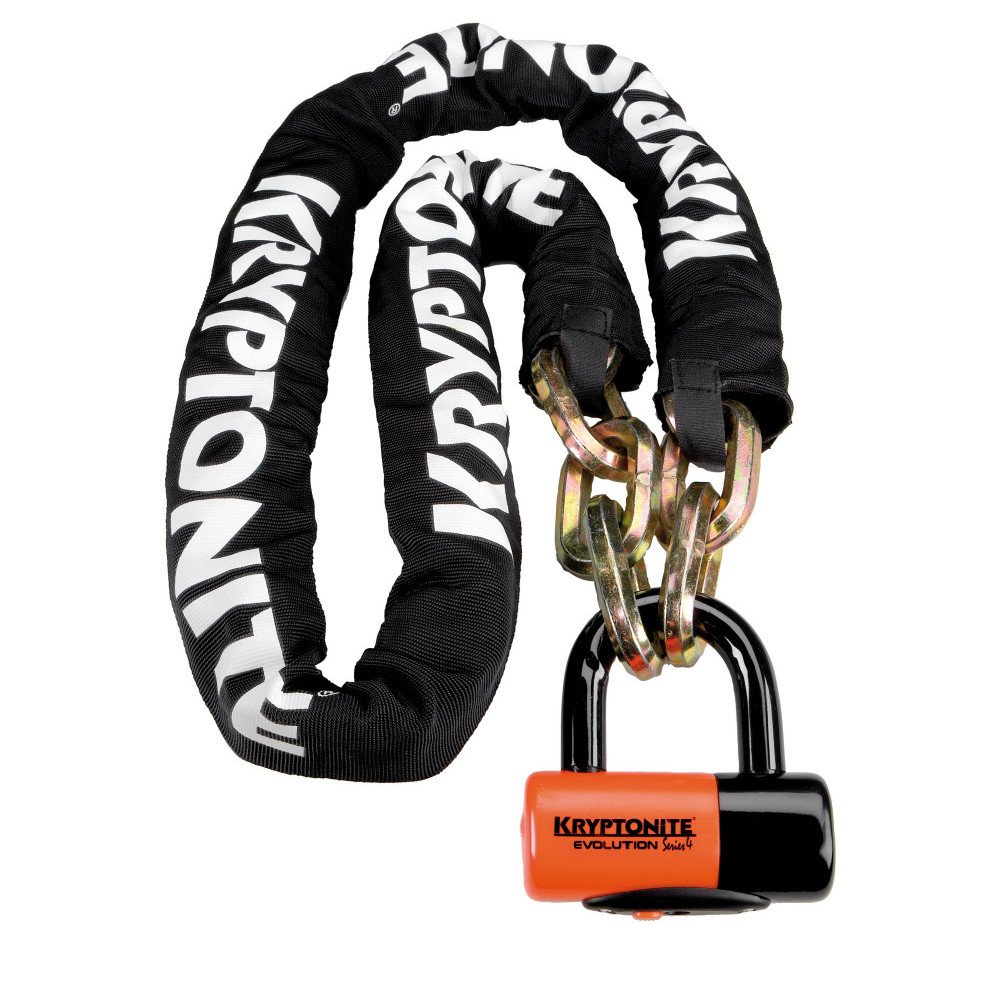 Chain NEW YORK and lock EVOLUTION SERIES 4 - 170 cm, black orange