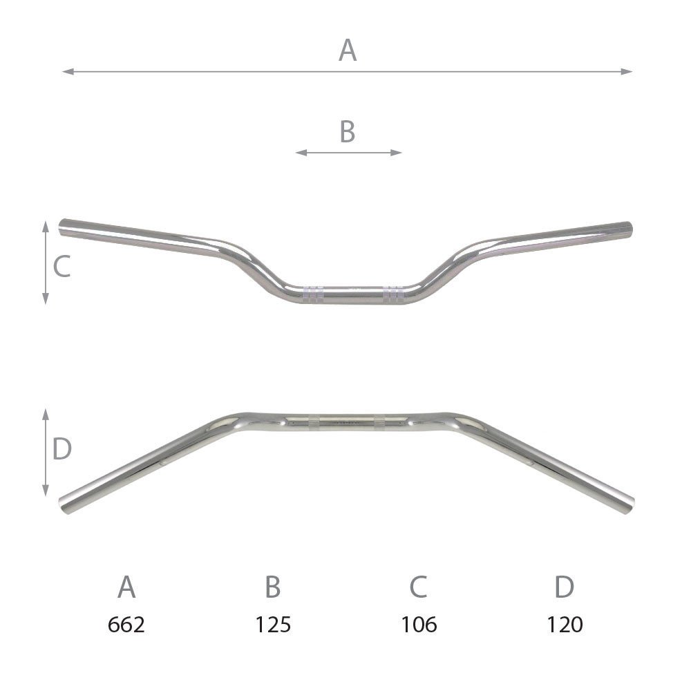 Manubrio stradale Domino L - 662mm