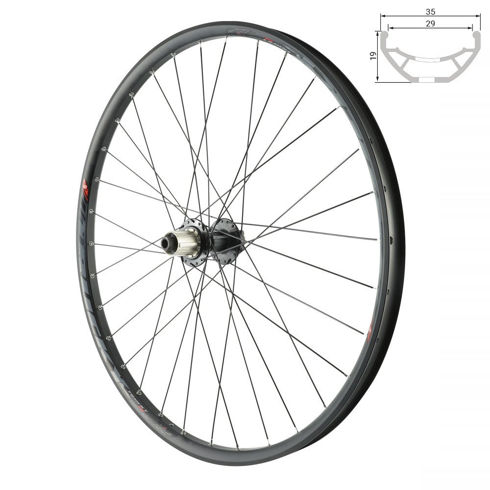 TUBELESS READY MTB wheel - Rear 27.5 with hub on bearings 12x142mm cassette SH 9-11s