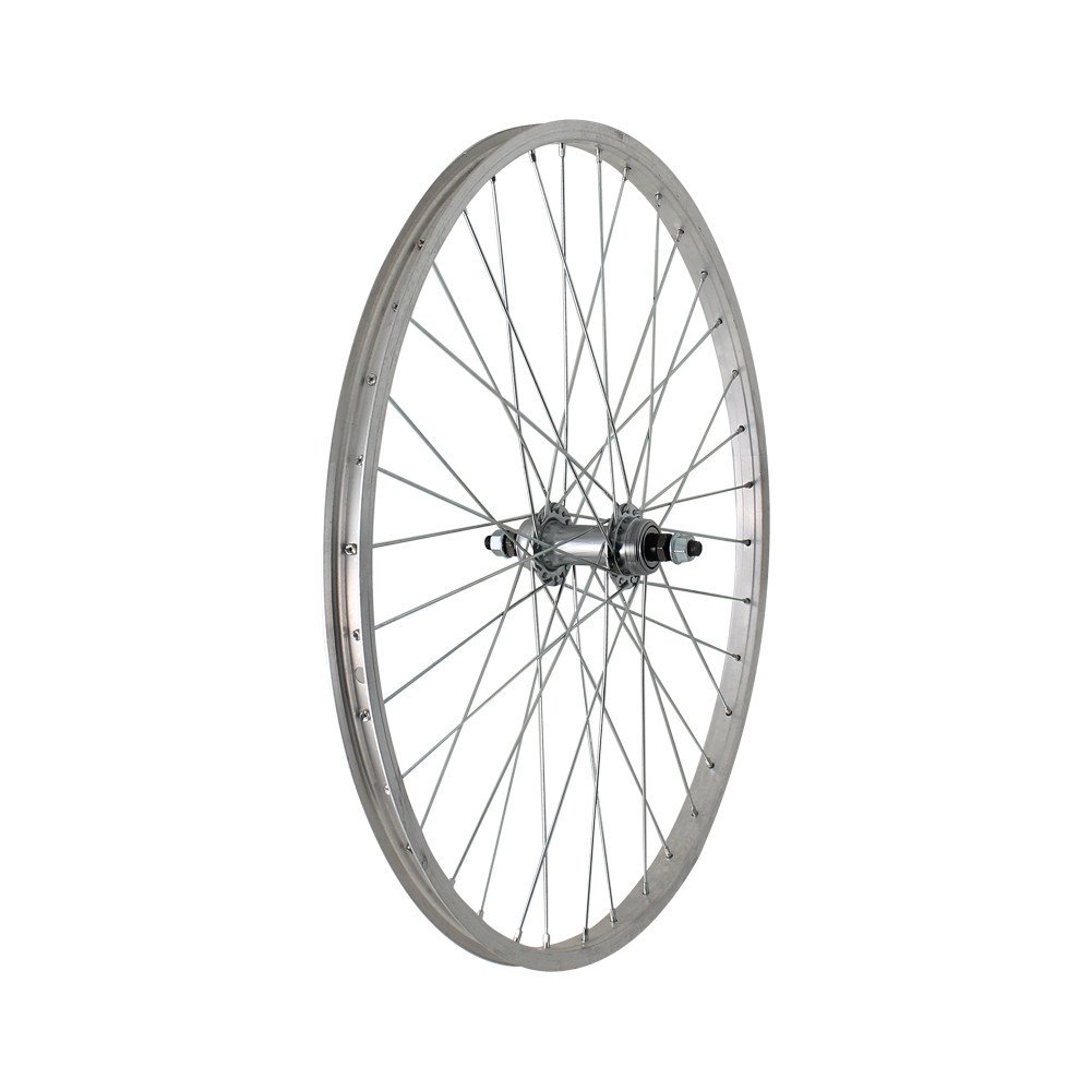 Ruota posteriore a filetto MTB / TOURING 24x1,75 - Perno 3/8, sfere, mozzo acciaio 1v, cerchio alluminio