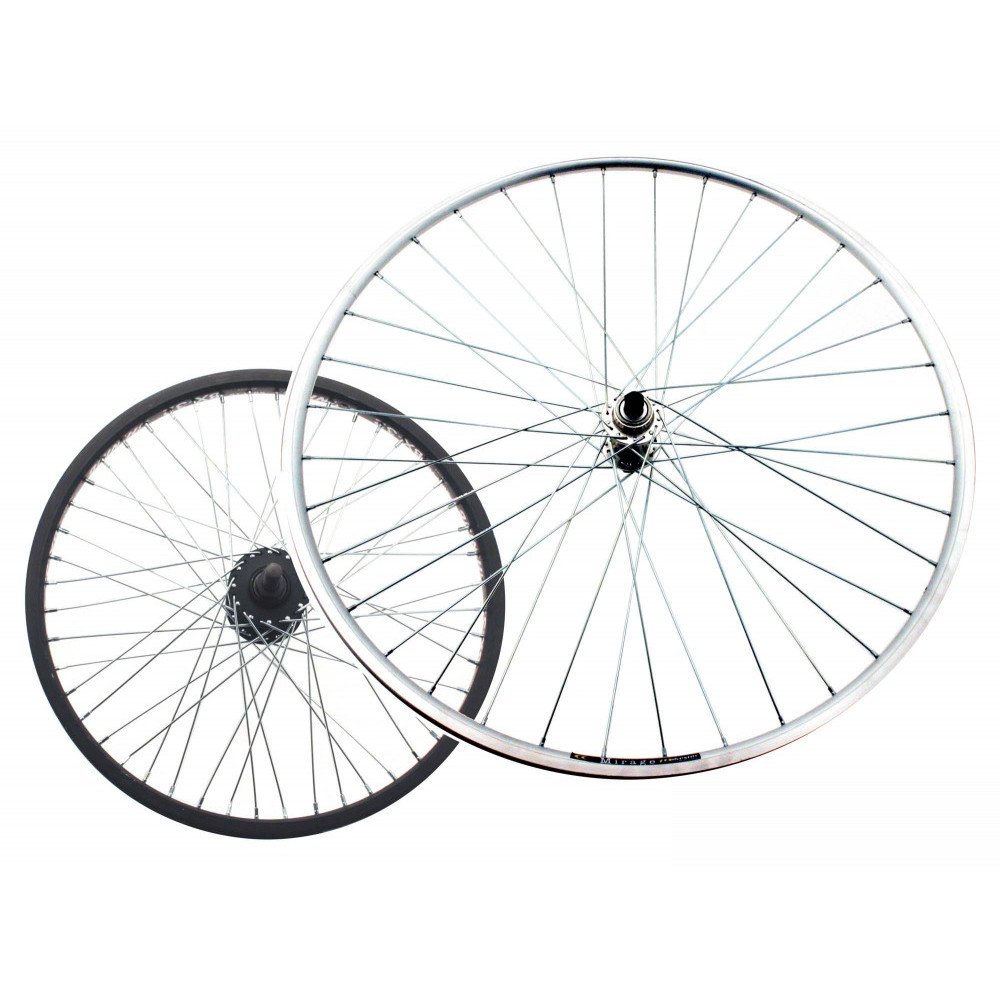 Ruota anteriore BMX 20x1,75 - Perno 14 mm, sfere, mozzo alluminio neroØ 70, cerchio alluminio