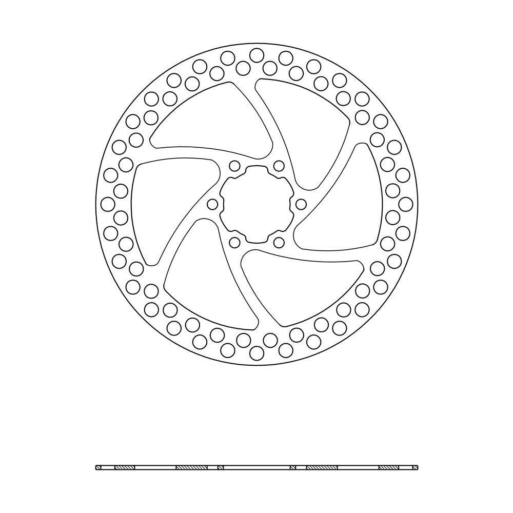 Disco 6 fori ROUNDED SPESSORE 1.8 MM - 160 mm, argento