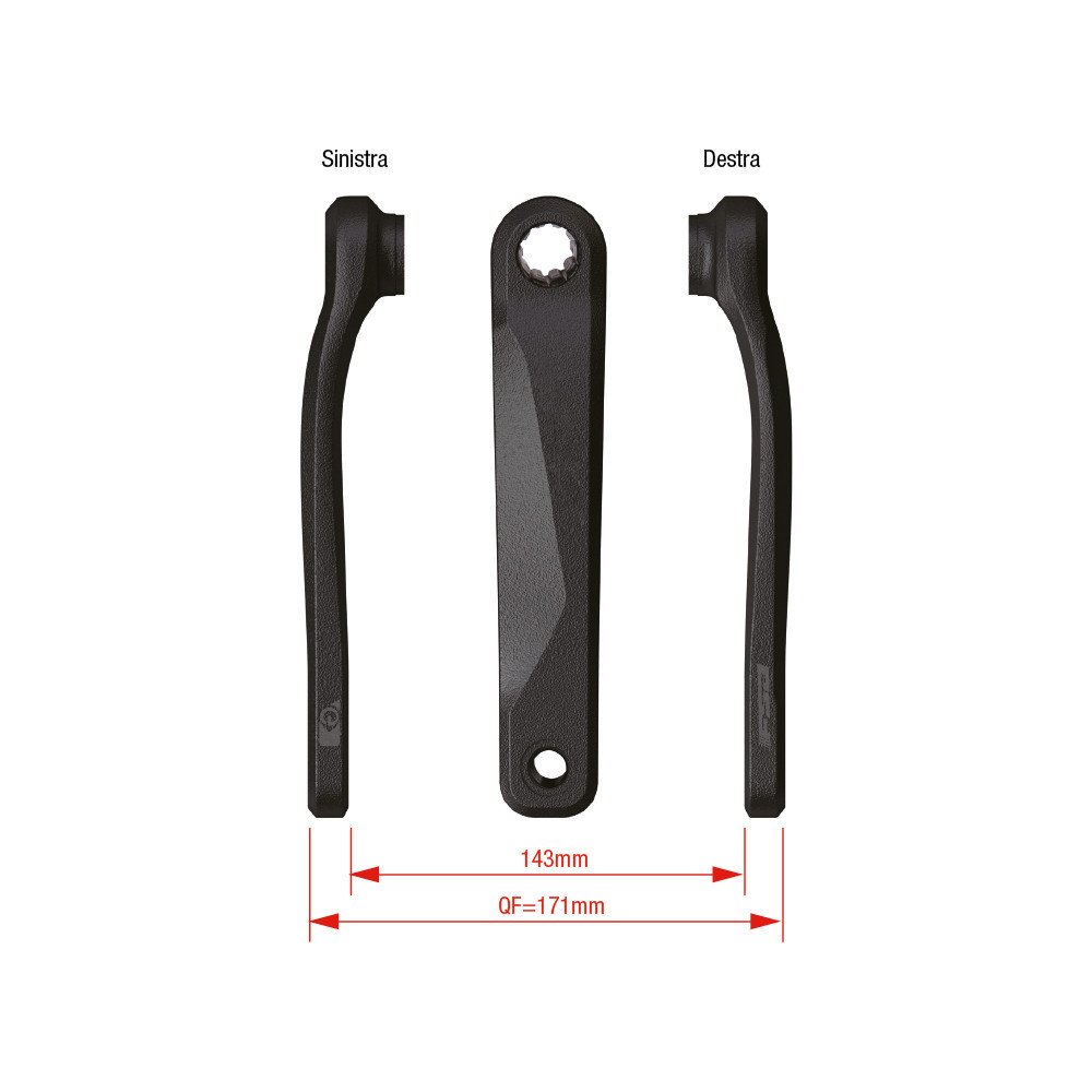 Coppia pedivelle E-Bike CK-220/IS - 160 mm, nero