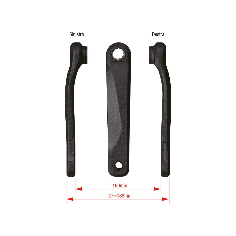 Coppia pedivelle E-Bike CK-220/IS WIDER - 170 mm, nero