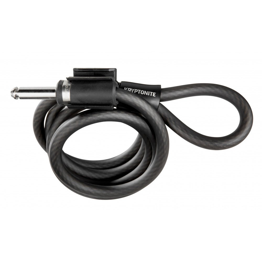 Cavo spirale PLUG-IN con lucchetto ad anello - nero