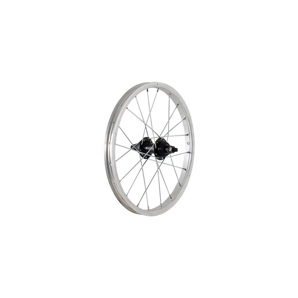 Rear wheel threaded JUNIOR 16x1,75 - Axle 3/8, cup and cone, steel hub 1s, aluminium rim