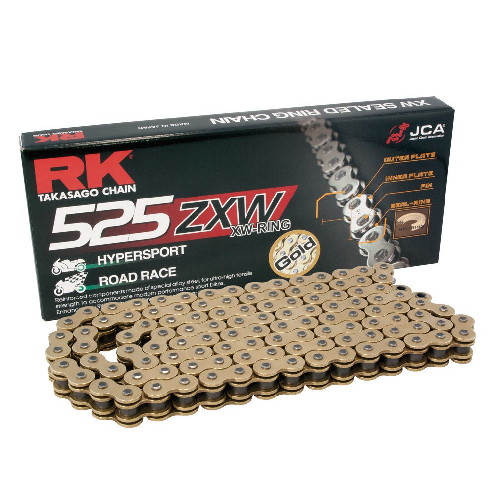 RK CHAIN 525ZXW-116 GOLD CLF