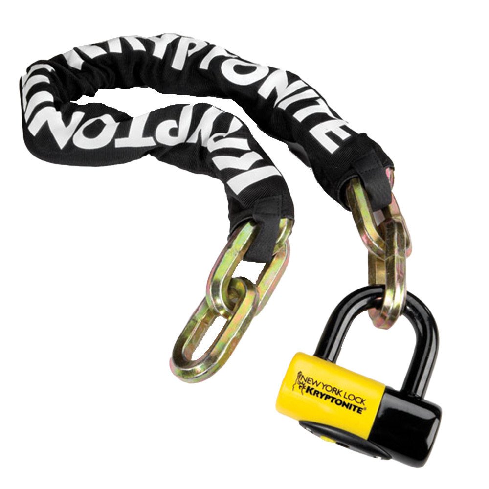 Kryptonite Chain NEW YORK FAHGETTABOUDIT 1410 and lock NEW YORK - black yellow