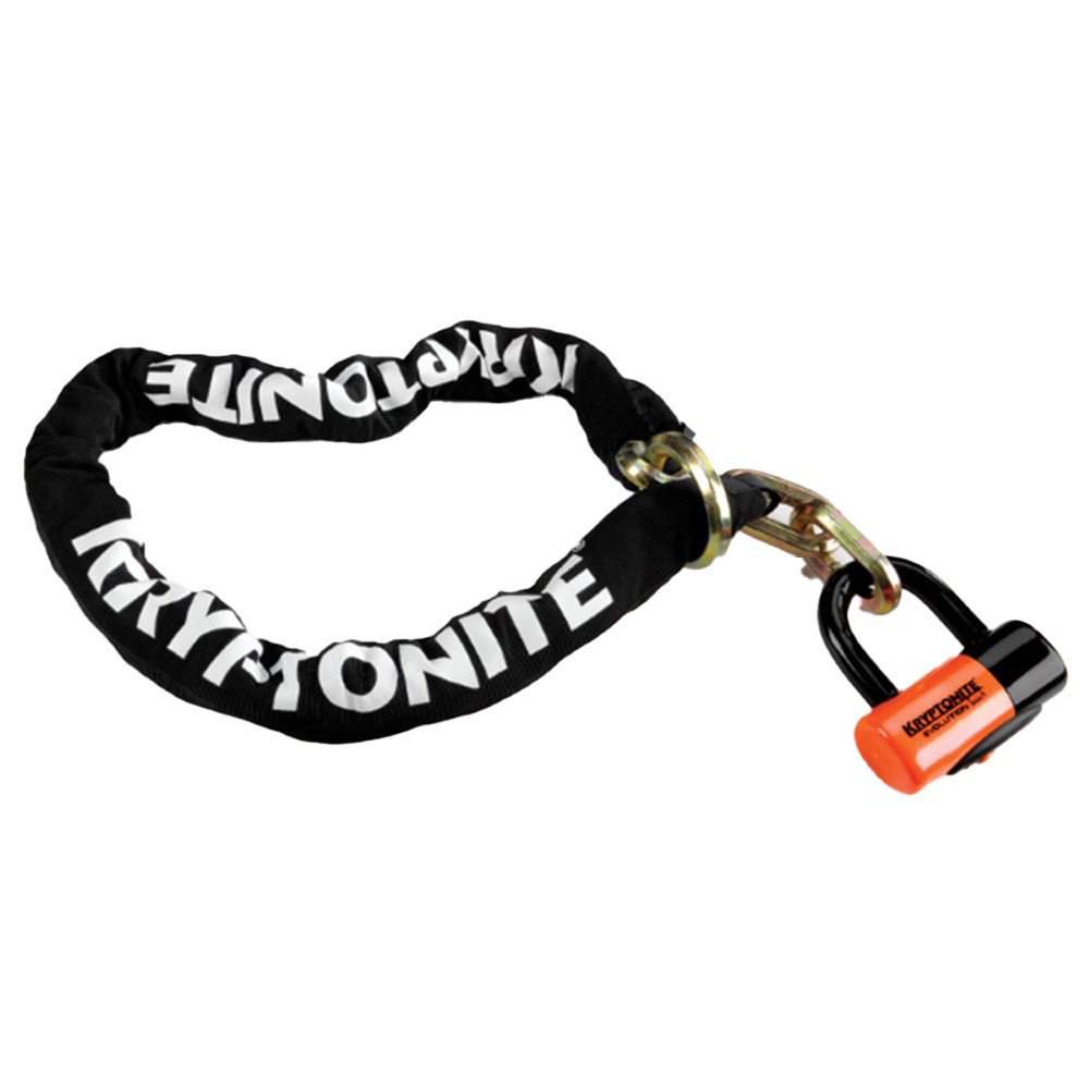 Kryptonite Chain NEW YORK NOOSE 1213 and lock EVOLUTION SERIES 4 - black orange