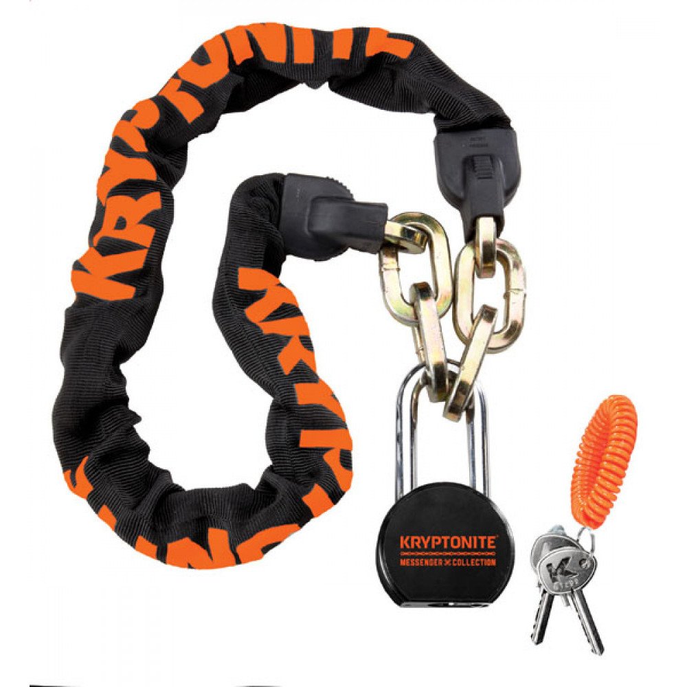 Kryptonite Chain MESSENGER and lock MOLY - black orange