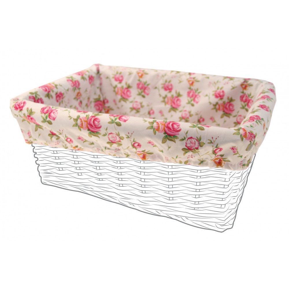 Easy FLOWERED BASKET COVER - rectangular, white pink