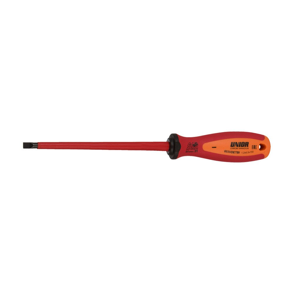 Unior Flat-head screwdriver with insulated blade, VDE TBI 603VDETBI - 1.2 x 6.5 x 150 mm