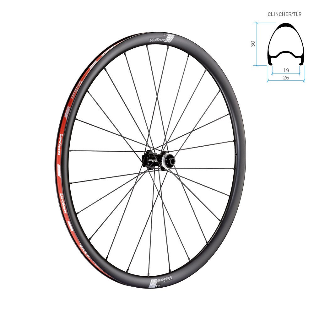 Vision Wheelset SC 30 Carbon c19 tubeless ready Disc 28/700C - Sram XDR, Center Lock