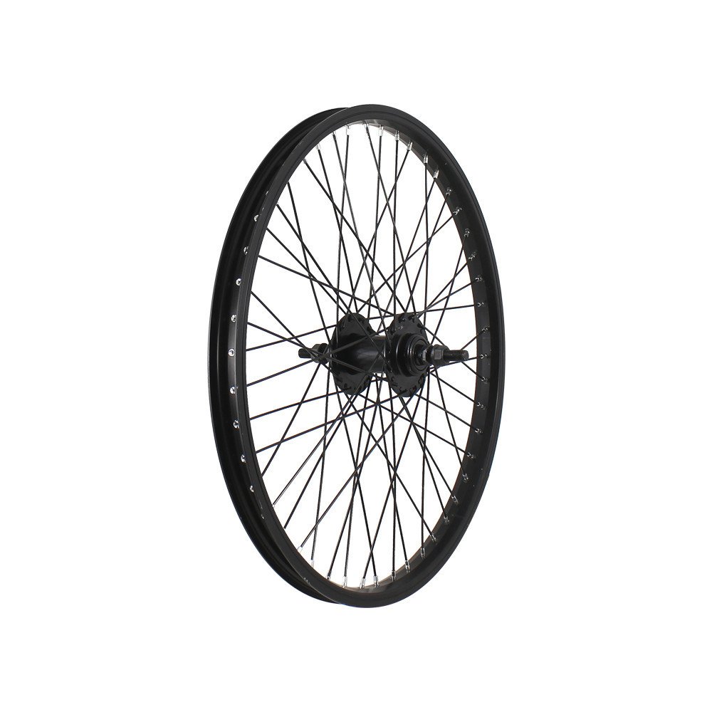 Easy Front wheel BMX 20x1,75 - Axle 3/8, cup and cone, aluminium hub black Ø 70, aluminium rim