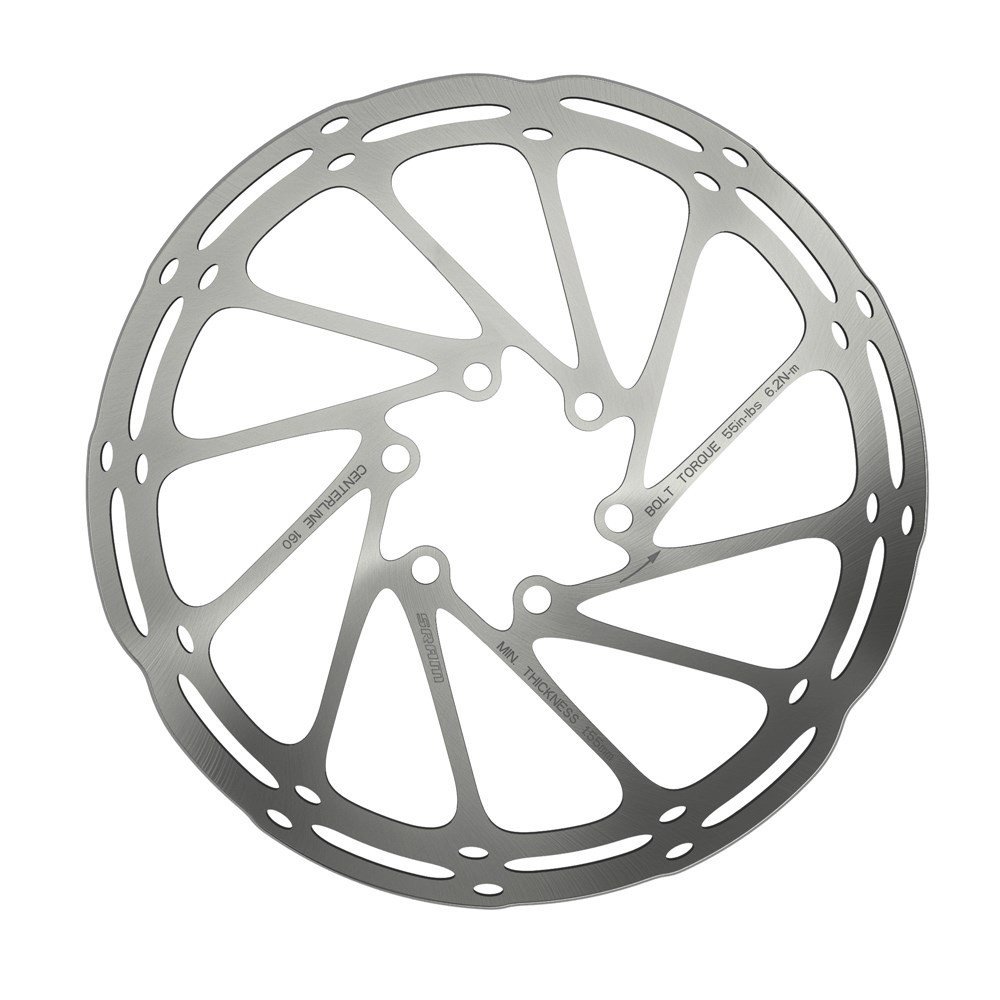 Sram Disc rotor CENTERLINE rounded 6 holes - 160 mm, silver black, package: 10 pieces in polybag