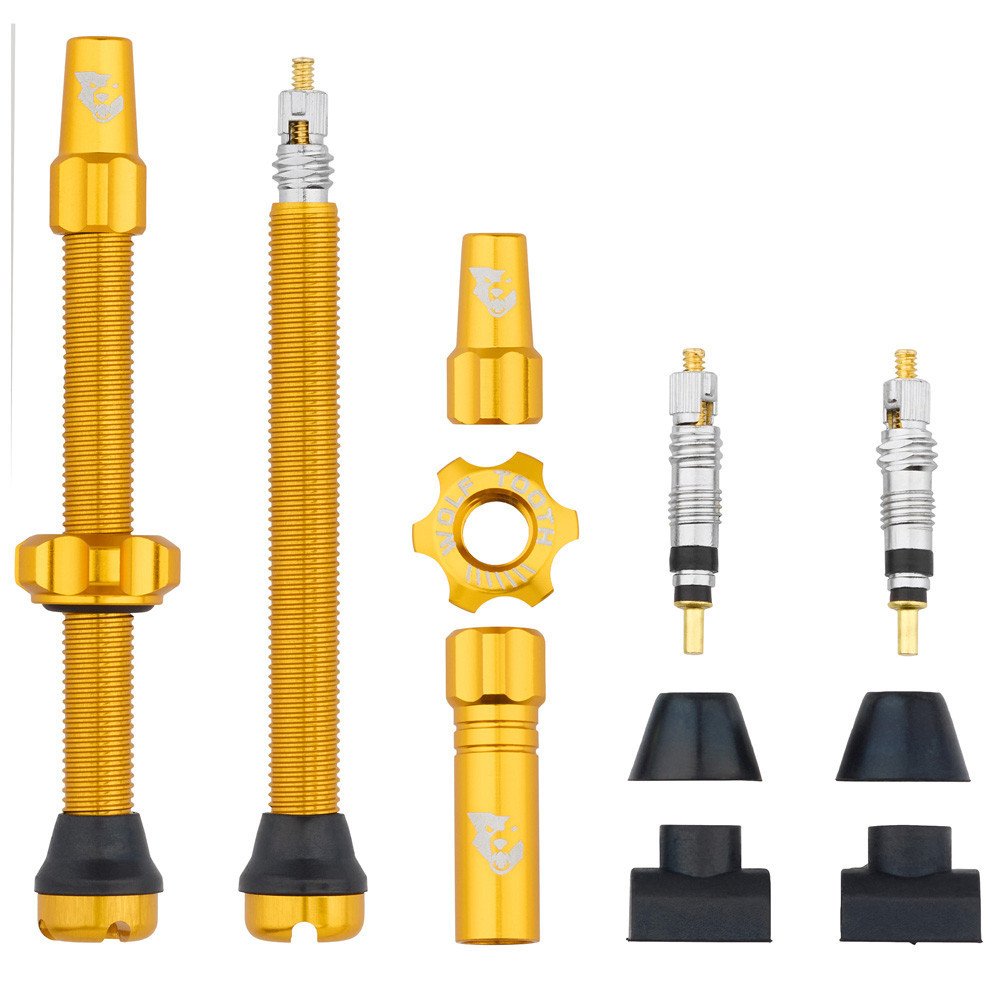 Wolftooth Pair of TUBELESS VALVES compatible with tyre inserts - 60 mm, GOLD