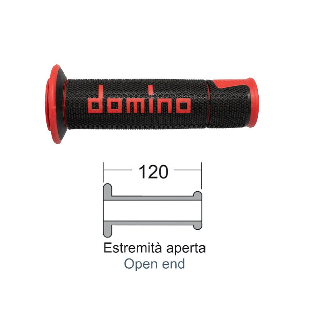 Domino Manopole DOMINO Road-Racing nero/rosso