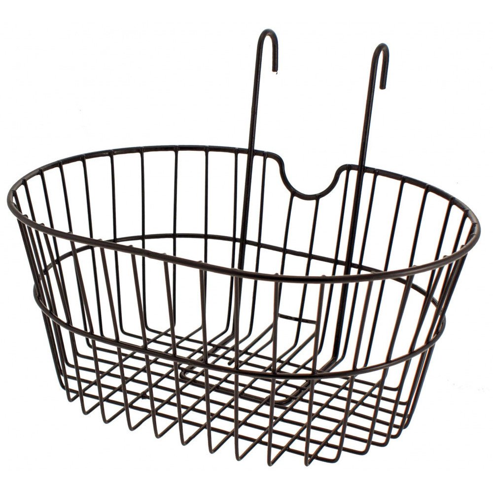 Easy Front basket WIDE MESH WITH HOOKS - black