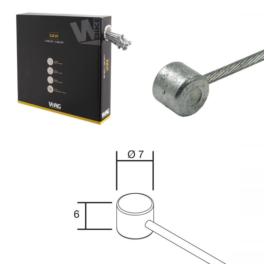 Wag Brake cable MTB - front 1.5 x 850 mm, inox, package 100 pieces