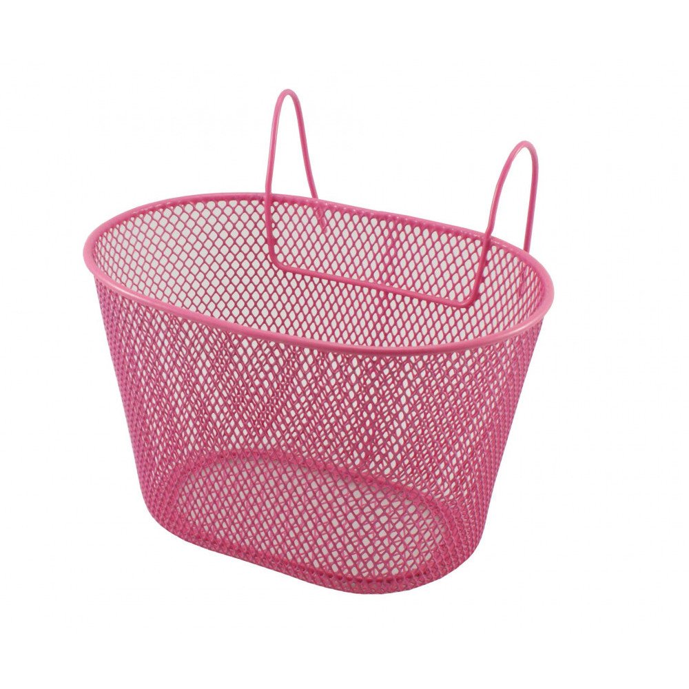 Easy Front basket JUNIOR OVAL WITH HOOKS - pink