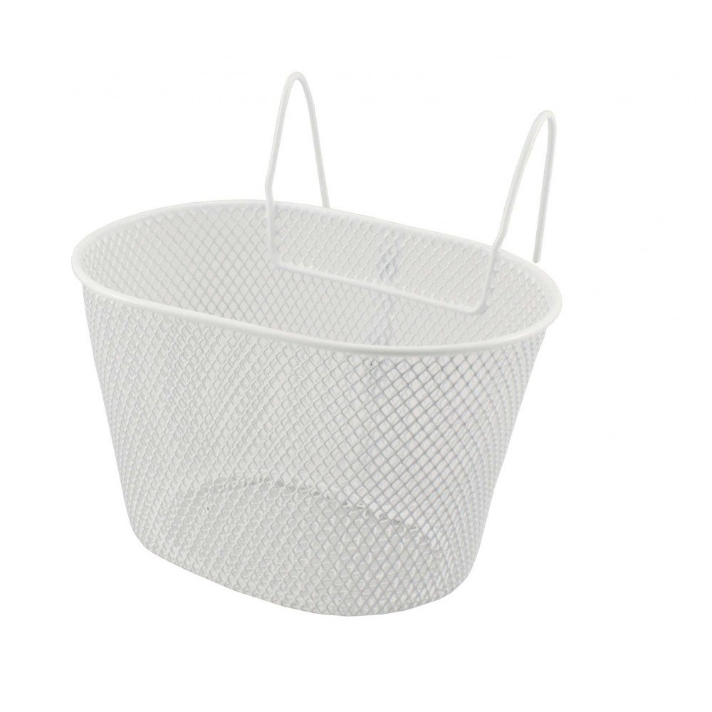 Easy Front basket JUNIOR OVAL WITH HOOKS - white