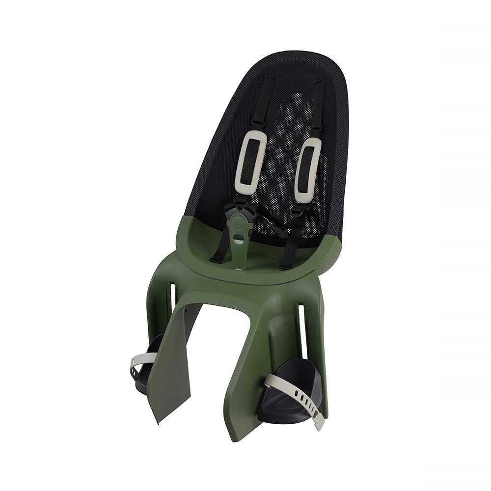 Qibbel Rear child bike seat AIR REAR rack mount - black military green