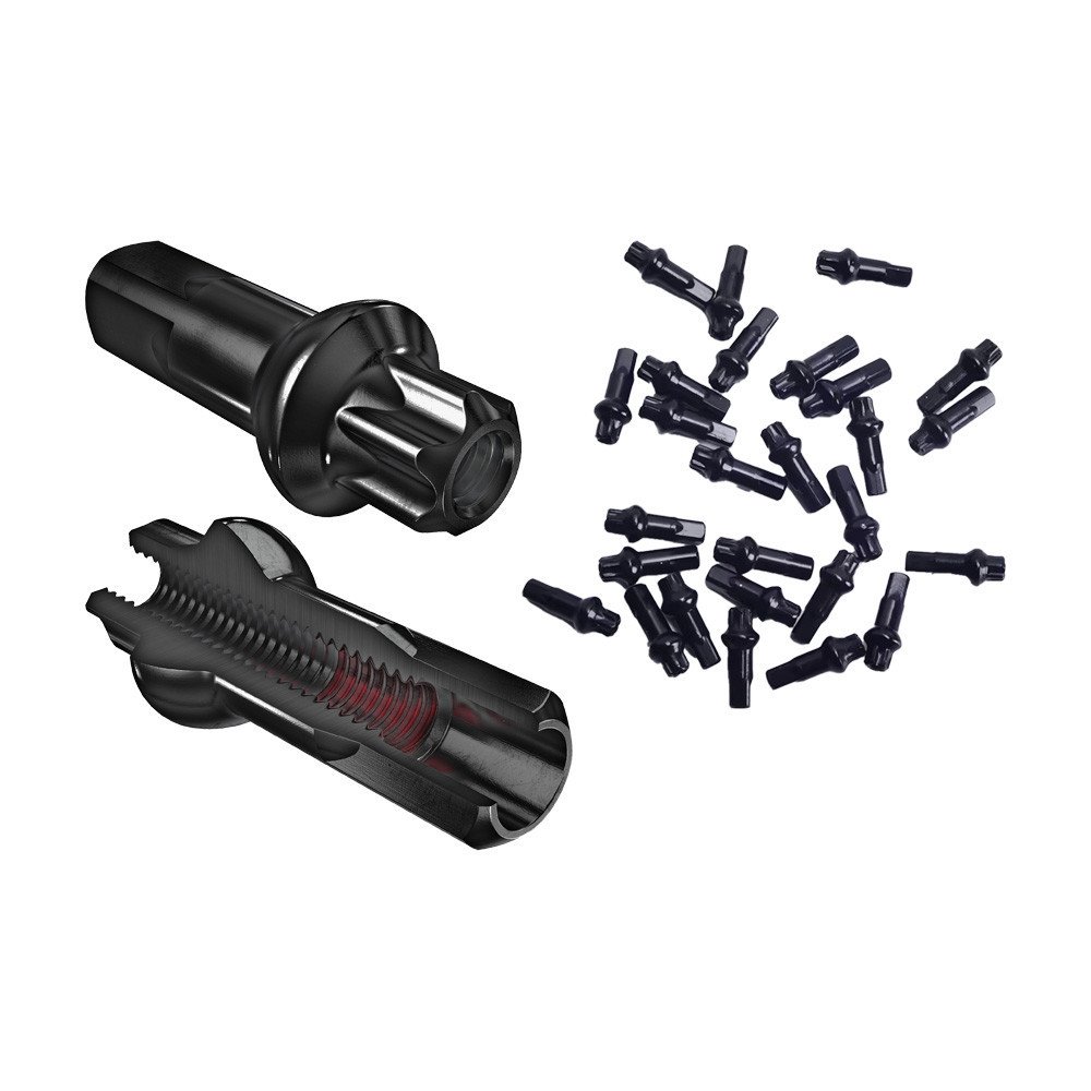 Dtswiss Nipples aluminium SQUORX PRO HEAD PRO LOCK - black, length 15 mm, thread 2.0 / FG 2.3, package 100 pieces