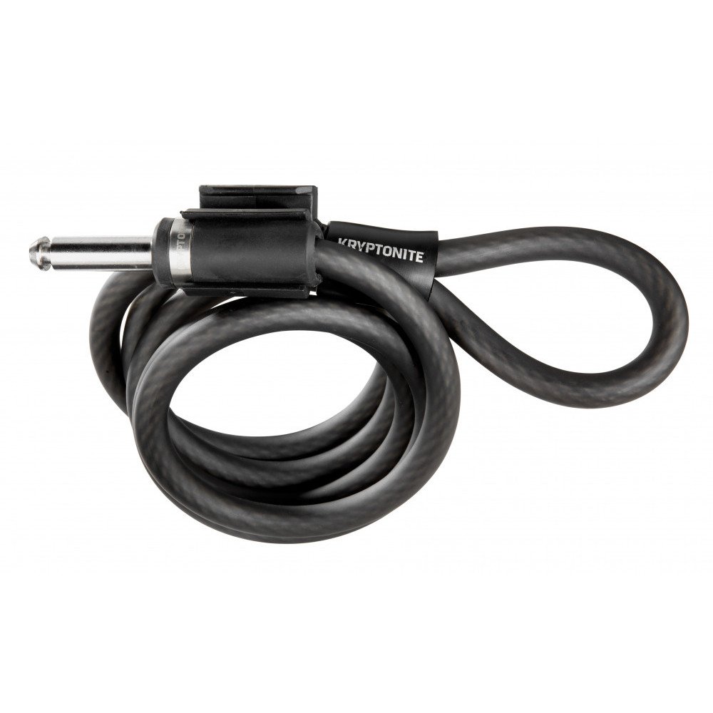 Kryptonite Spiral cable PLUG-IN with ring lock - black