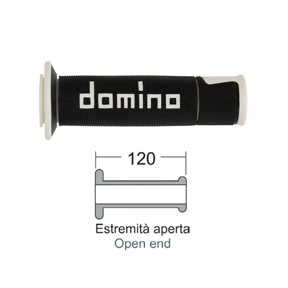Domino Manopole DOMINO Road-Racing nero/bianco