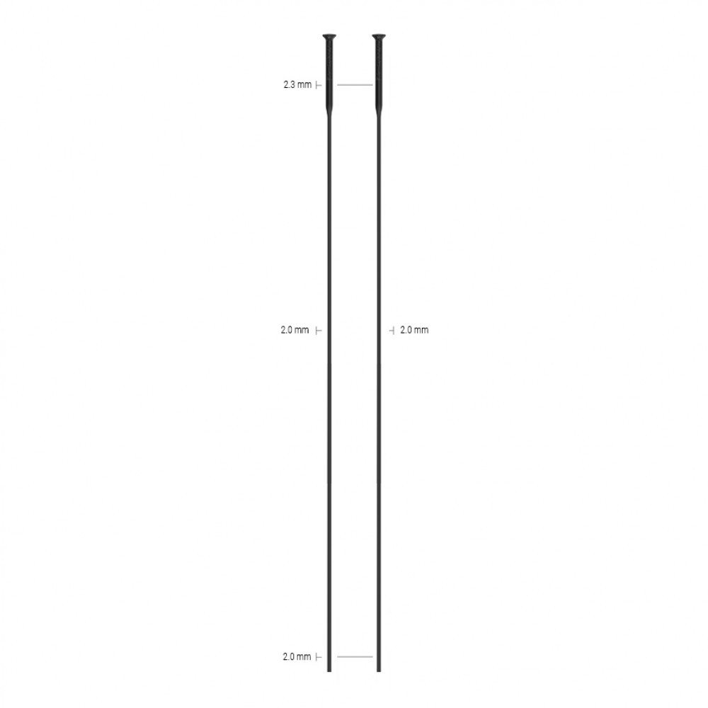 Sapim SPOKE STRONG INOX Straightpull - 280 mm, black, 4 pieces pack 