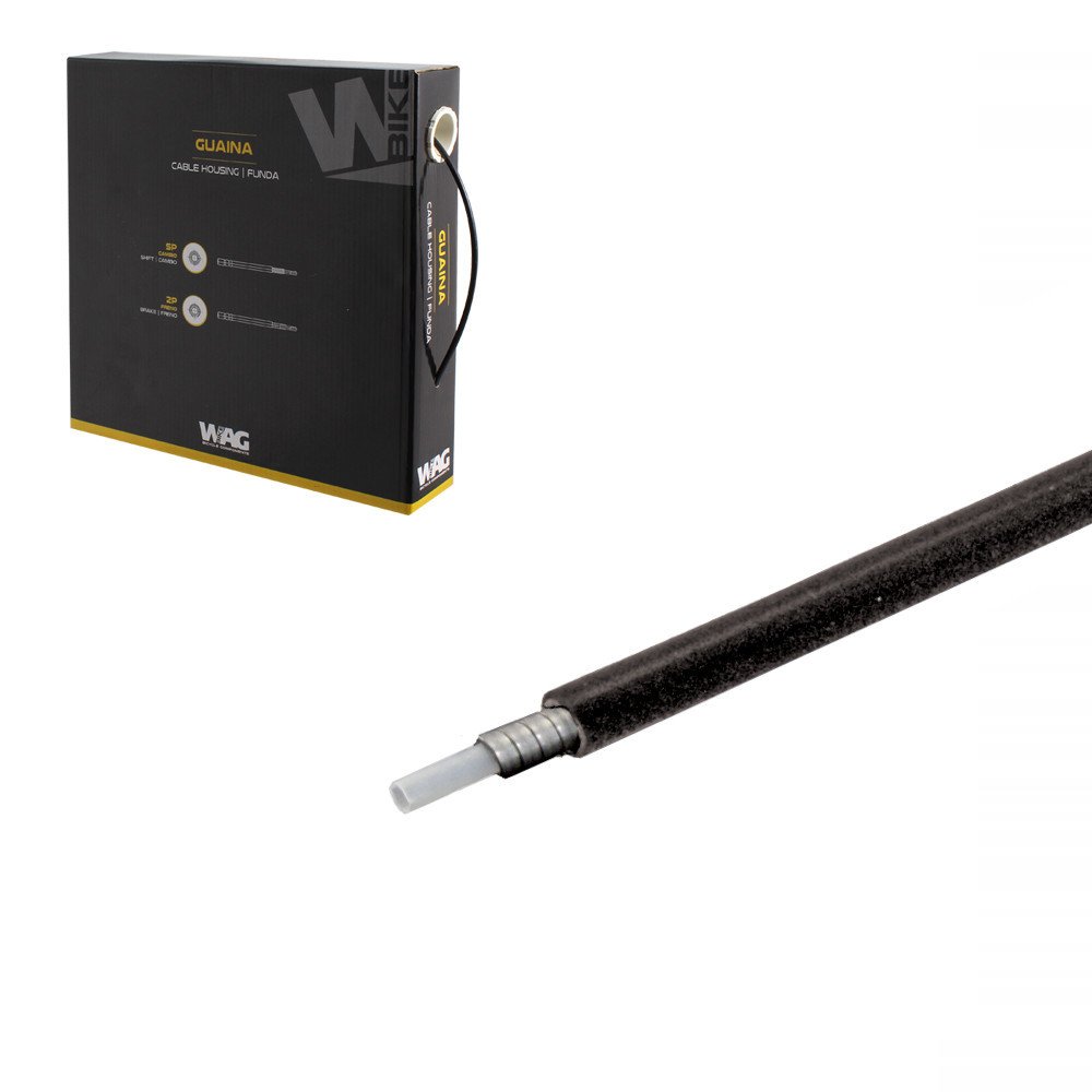 Wag Guaina freno a filo piatto con inserto in teflon - 30 m, d. 5 mm, nero