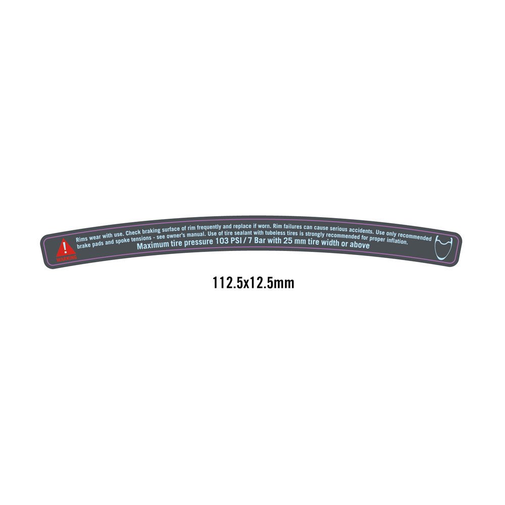 Vision AA WARNING Stickers Clincher Rim 1pc ZJWH0337
